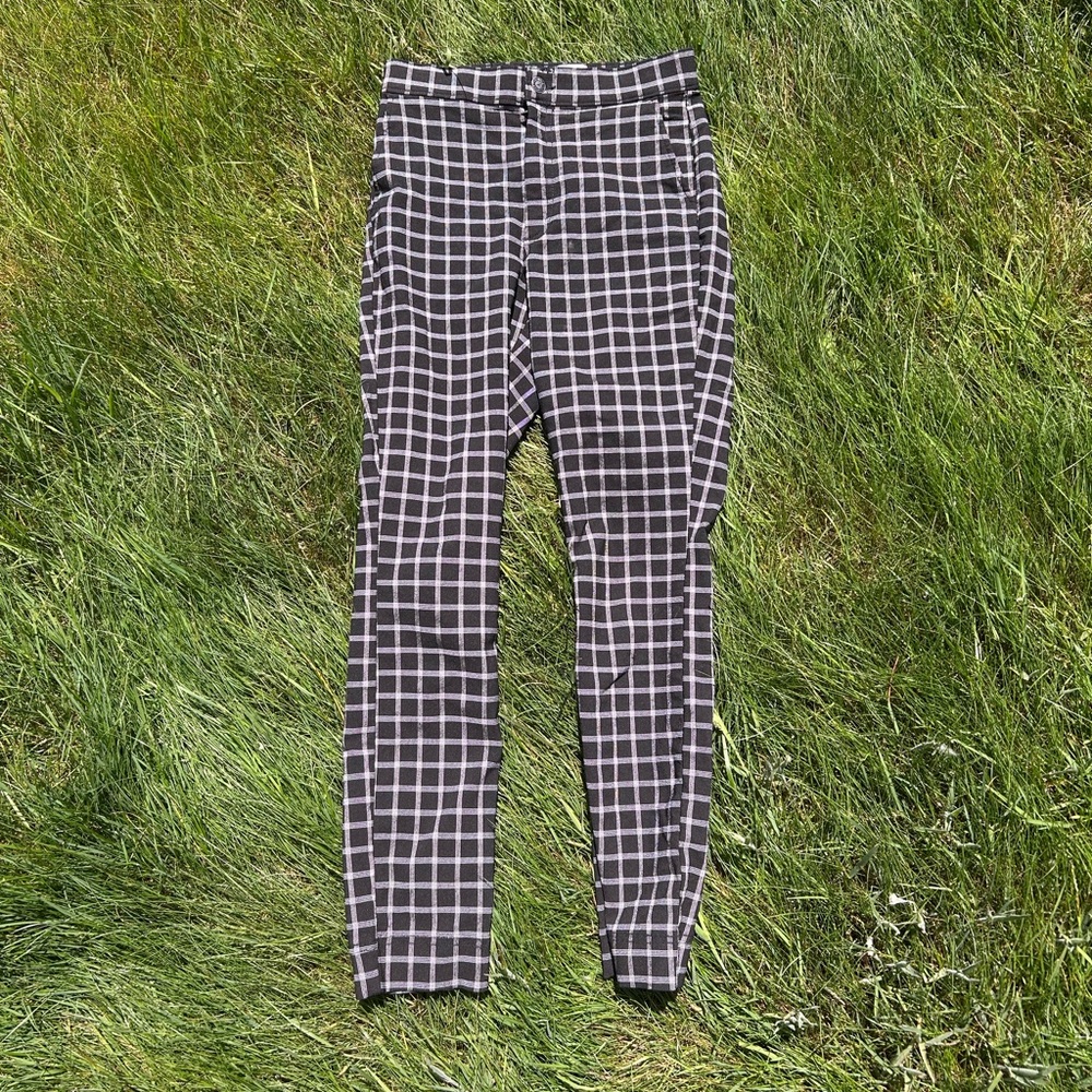 Hollister black and White Plaid Pants